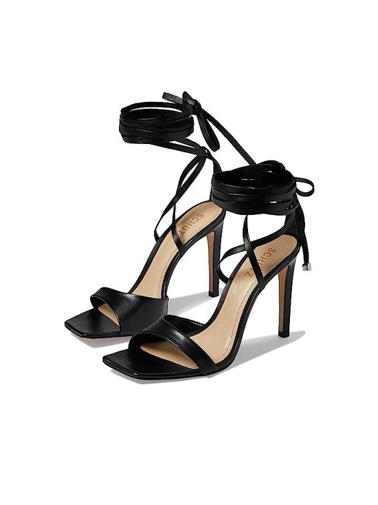 SCHUTZ Shoes - Schutz Bryce Womens Leather Stilettos Strappy Pumps Black Size 8B
